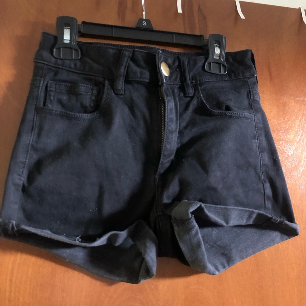 Black high rise shorts